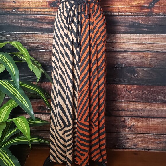 Ann Taylor LOFT Small Petite SP Rope Belted Maxi Dress Racerback Bohemian - Picture 4 of 8